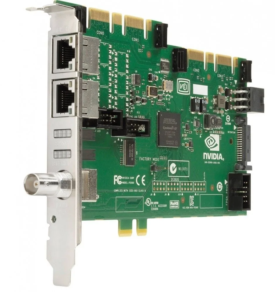 PNY Quadro Sync Board for Pascal GPUs, green PCB with connectors