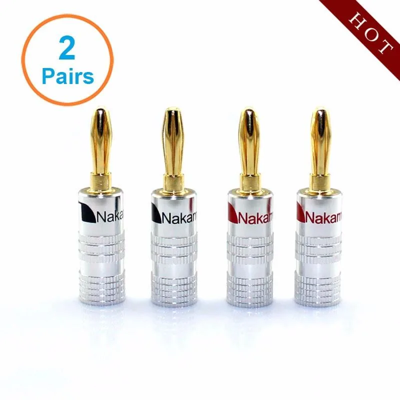 EN-Labs EN-Labs 2 Pair 24K Gold Banana Plugs Silver 12-18 AWG — product photo