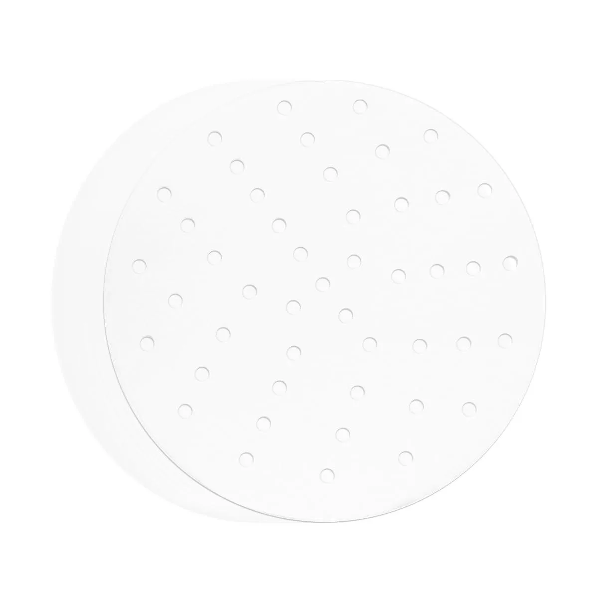Stack of 100 white perforated round paper liners 10 inch diameter