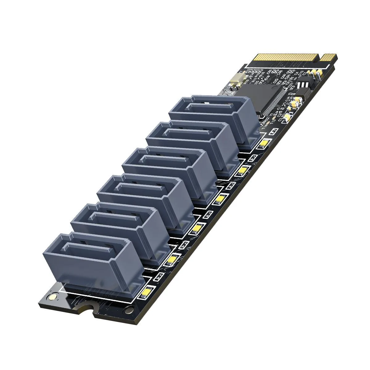 Orico Orico PM2TS6-BP M.2 PCIe to 6 SATA 6Gbps Adapter Card — product photo