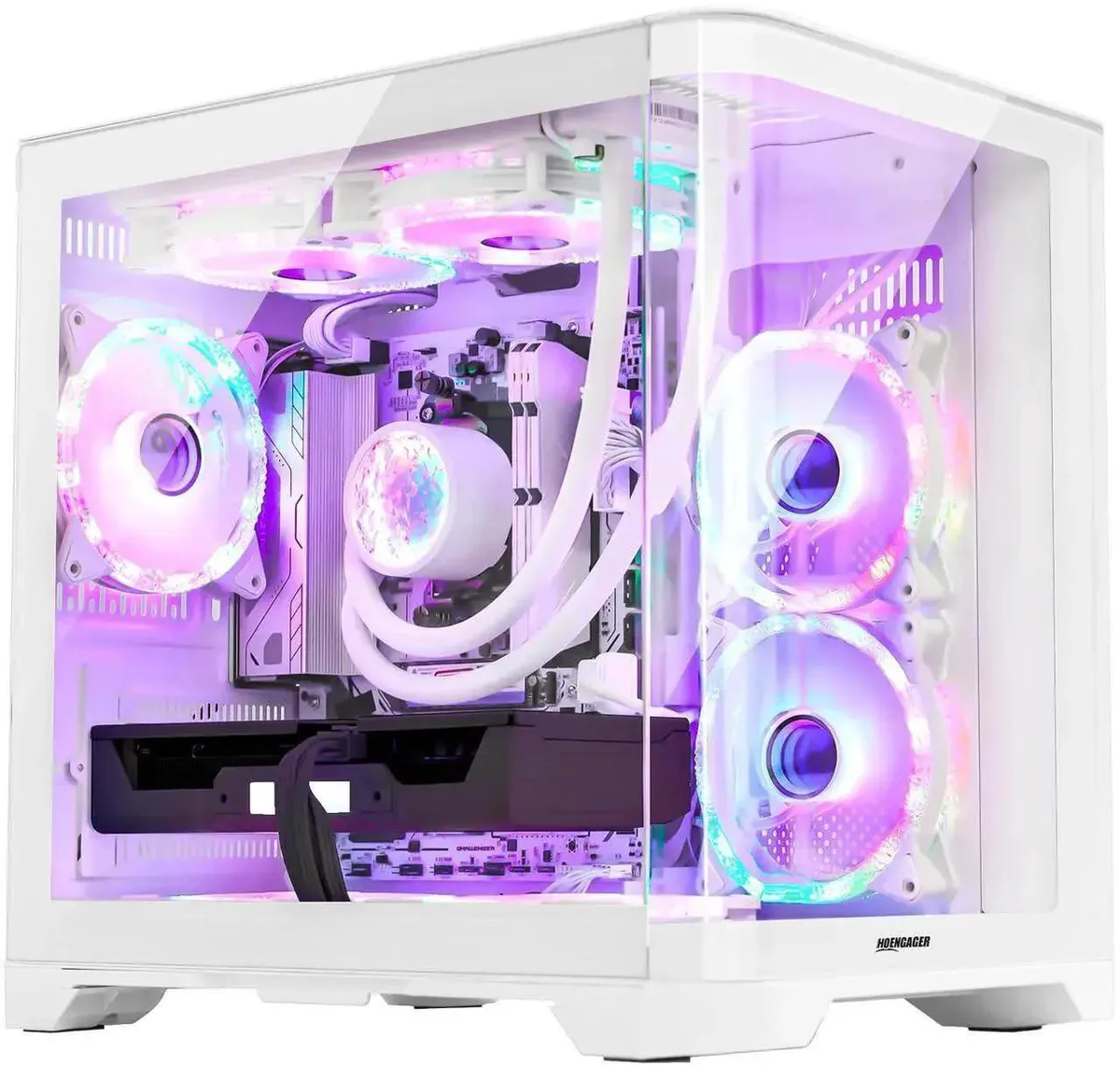 Hoengager Hoengager HE-PDW-650 Gaming PC White Ryzen 5 9600X RTX 3060 12GB 32GB DDR5 1TB 240mm Liquid 650W — product photo