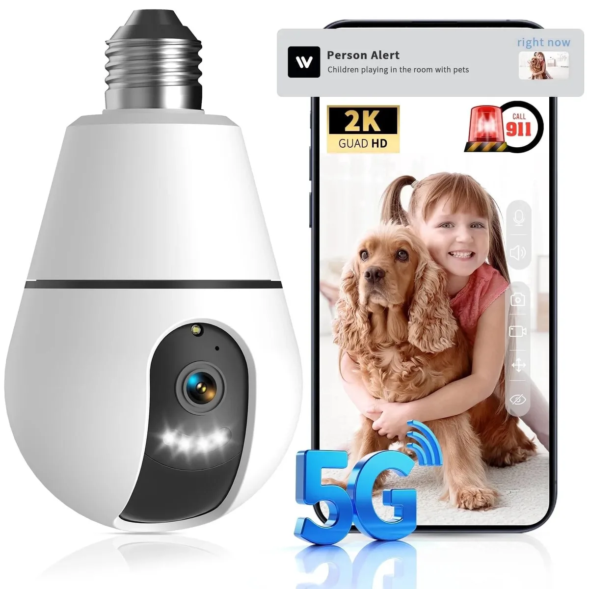 Picturesky Picturesky VividEye 2K Light Bulb Camera 355° 3 MP — product photo