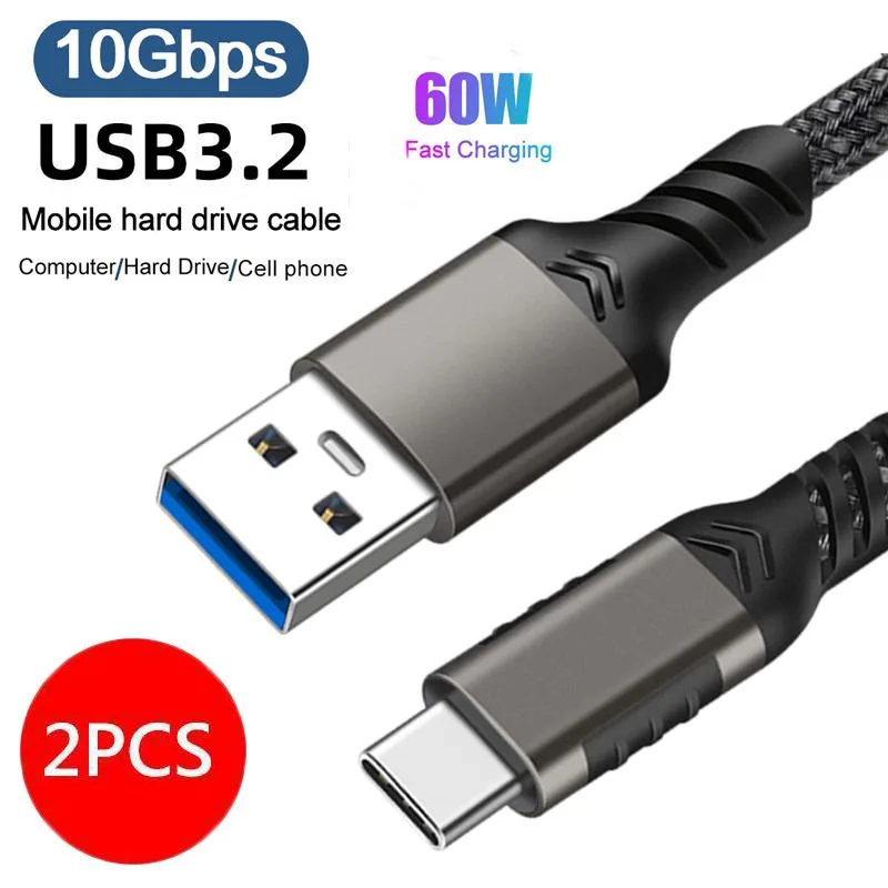 ESTONE ESTONE PQ057 USB-A to USB-C 3.2 Gen 2 cable 10 Gbps 60W 0.5 m 2 pack — product photo