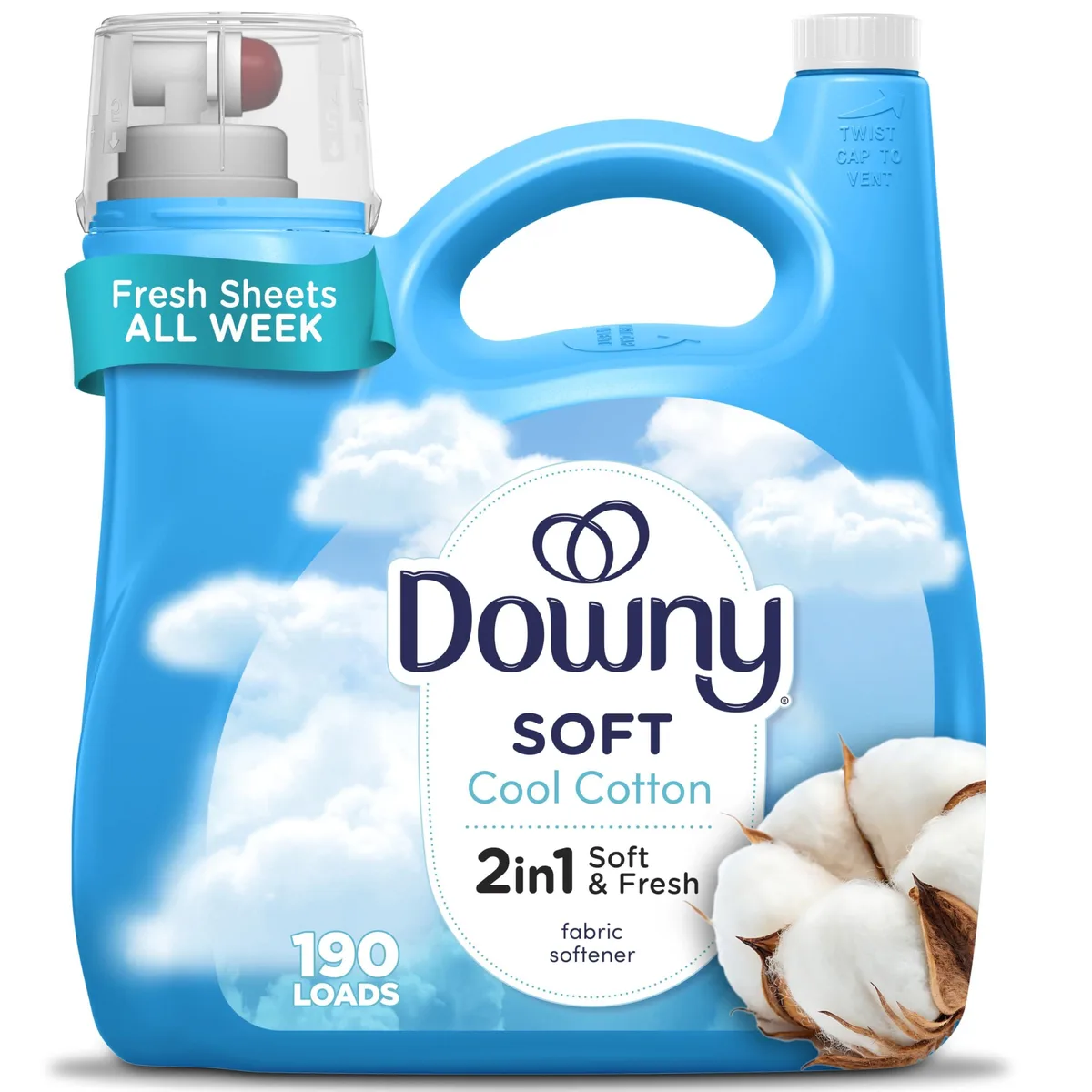  Downy 30772119884 Fabric Softener Cool Cotton 140 fl oz 190 Loads — product photo