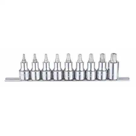 Westward Westward 54TN57 1/2" Drive SAE Tamper Torx Socket Bit Set 9pcs — product photo