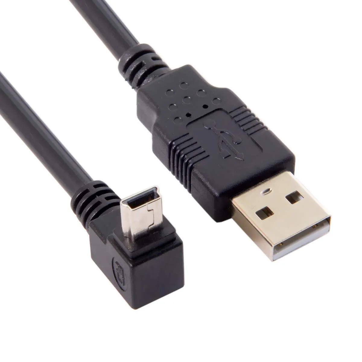 Fervit Fervit Mini USB B 5-pin Male Up-Angled 90° to USB 2.0 Male Cable 50m with Ferrite Core 50cm — product photo
