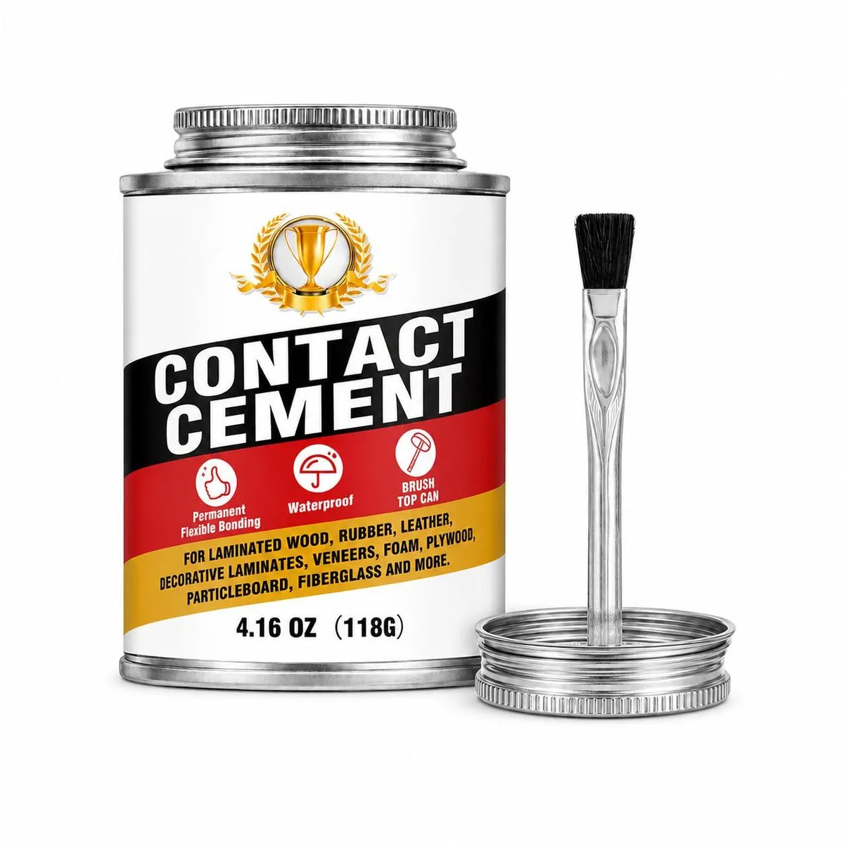 JOYAONE Contact Cement adhesive tin with built-in brush applicator