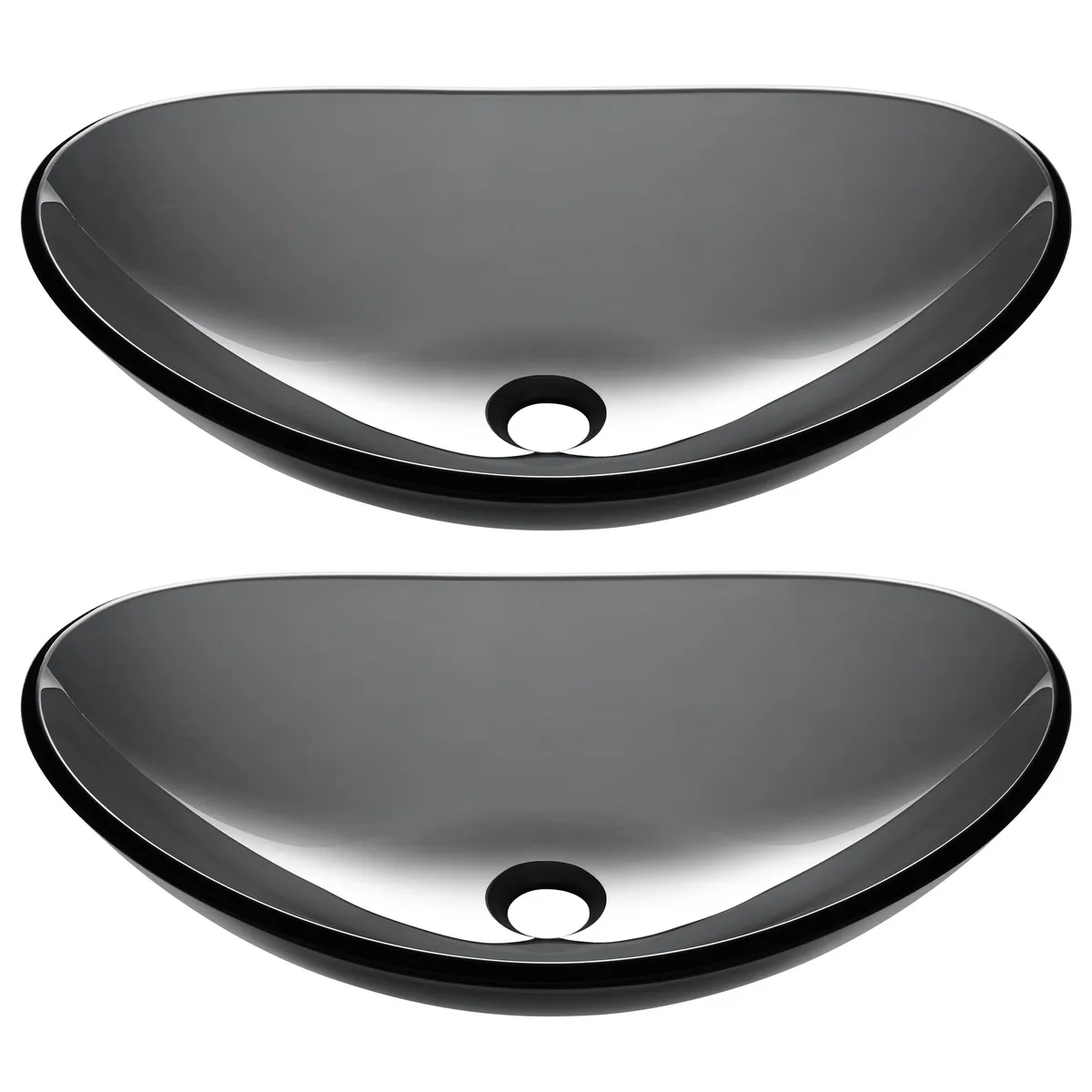 Yescom USA, Inc. Yescom USA, Inc. Aquaterior Oval Tempered Glass Undermount Bathroom Sink 2 Pack 21 5/8" Length — product photo