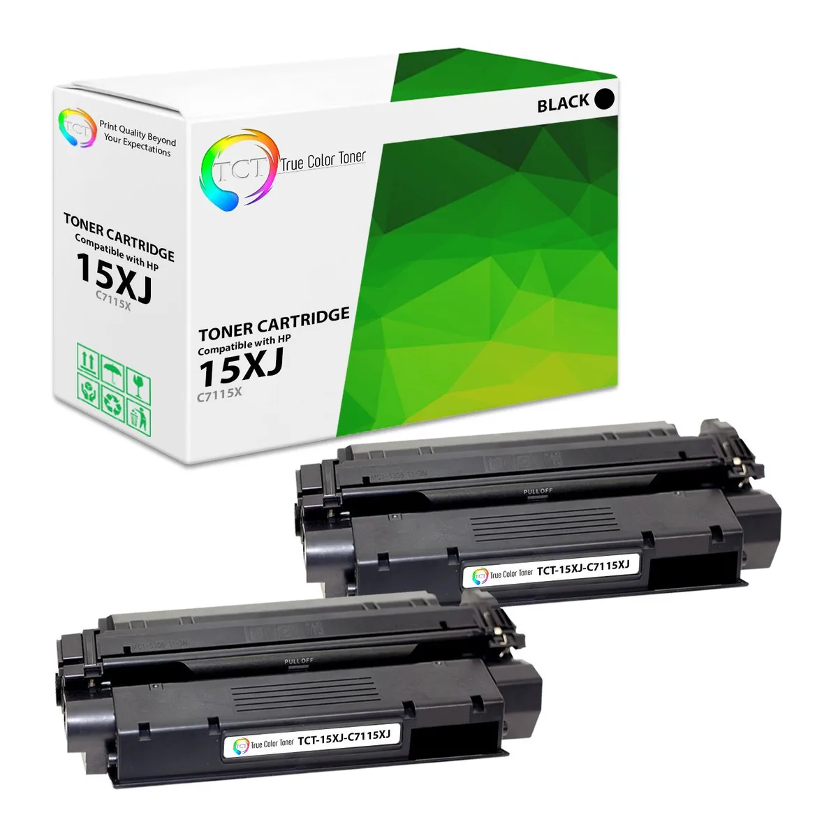 True Color Toner True Color Toner C7115X 2 Pack Black Jumbo Toner Cartridge 5000 Pages — product photo