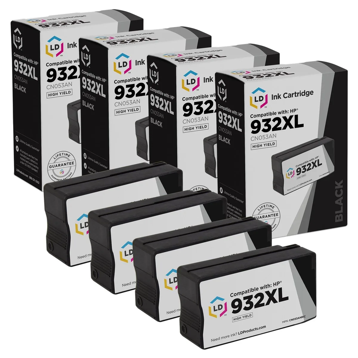 LD Products LD Products Remanufactured HP 932XL Black Ink Cartridge 4-Pack — product photo
