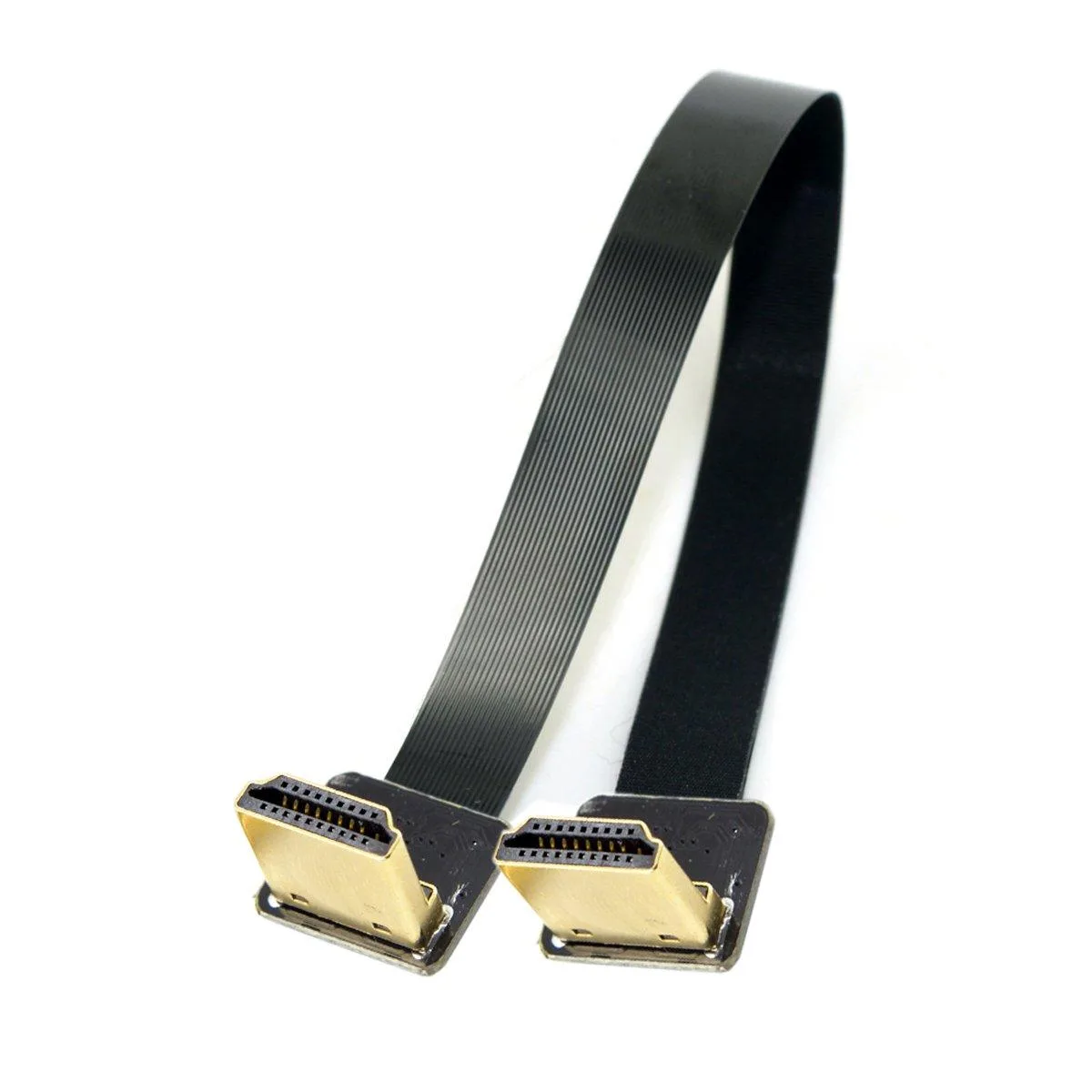 Fervit Fervit Dual 90 Degree Down Angled HDMI Male to Male FPC Flat Cable 20cm — product photo