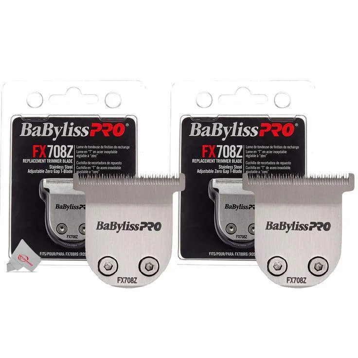 Two silver titanium-coated trimmer blades on white background