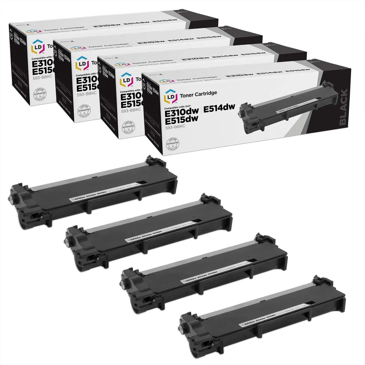 LD Products LD Products 593-BBKC Black Toner Cartridge 4-Pack 1200 pages — product photo