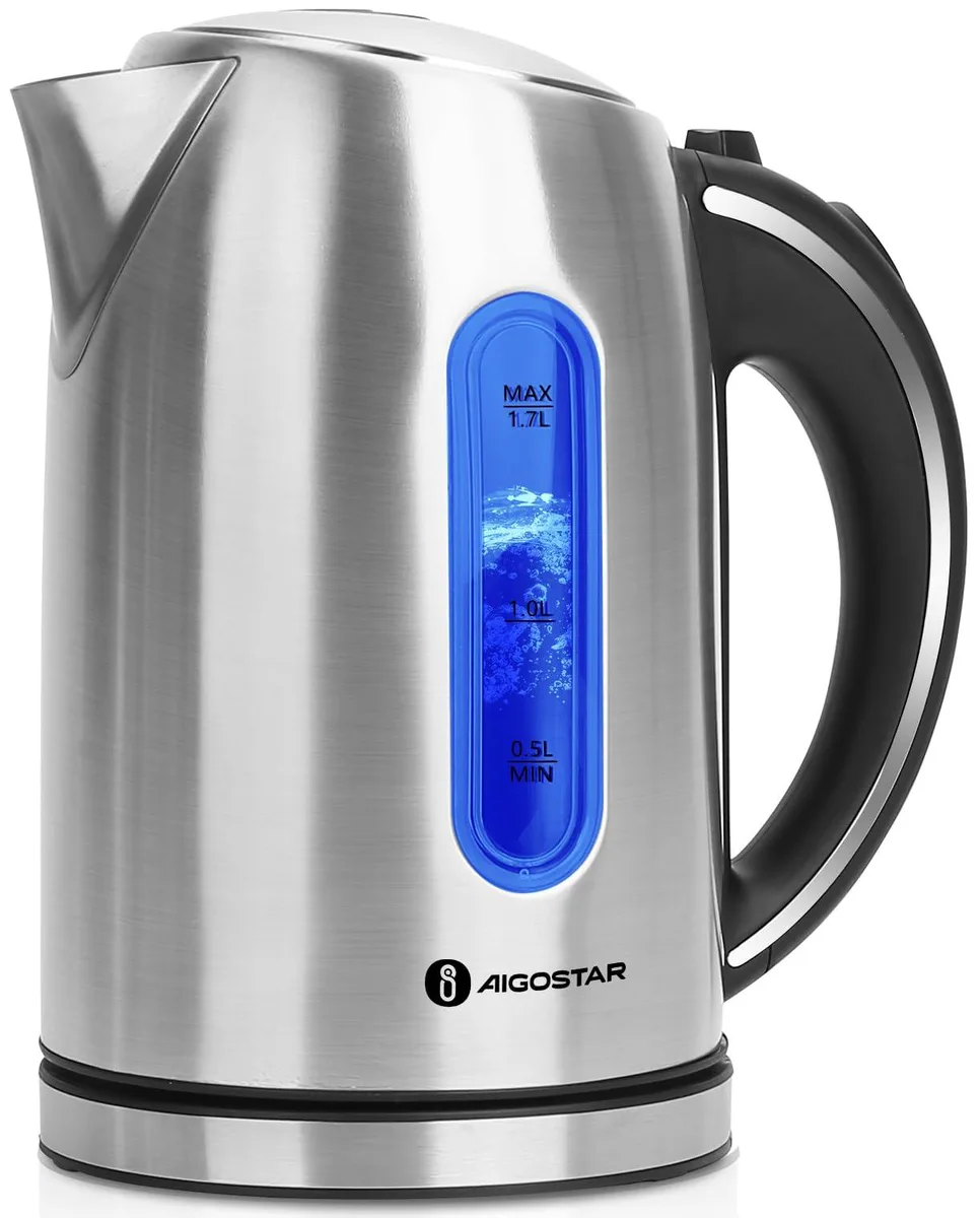  Aigostar 1.7L Electric Kettle Stainless Steel 1100W — product photo