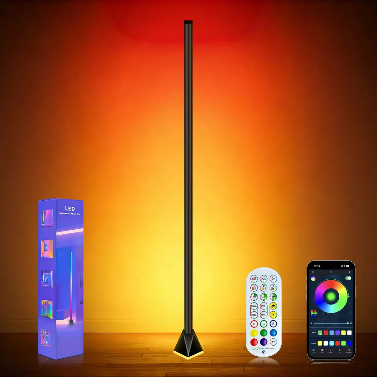 Laptomo Laptomo SCL Corner Floor Lamp 47"H 16M Colors 68 Modes — product photo