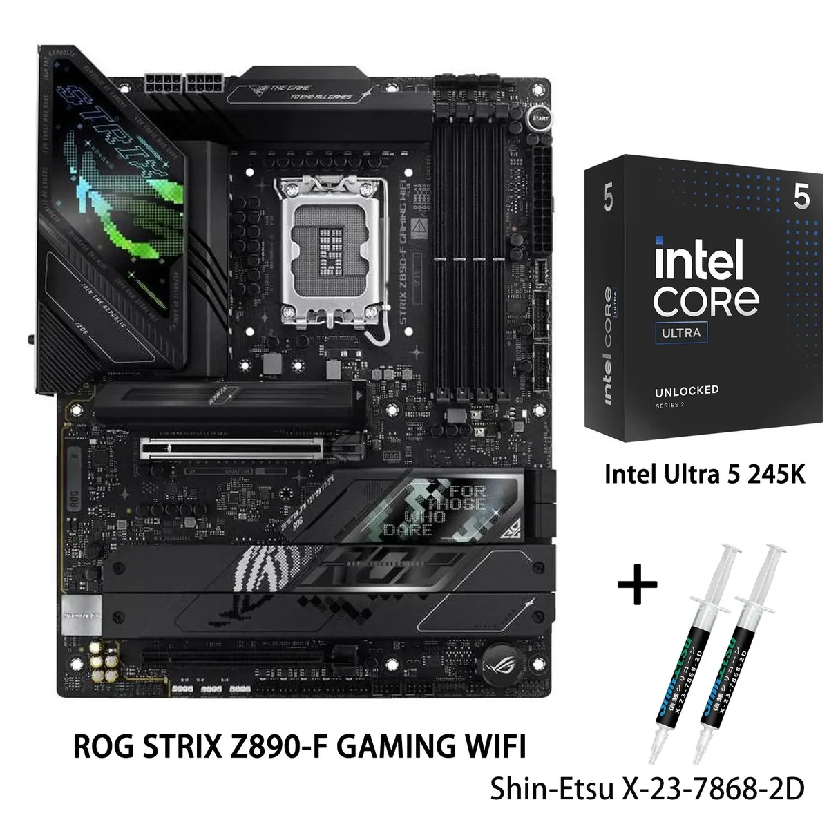 ASUS ASUS ROG STRIX Z890-F GAMING WIFI &amp; Intel Core Ultra 5 245K Intel motherboard — product photo