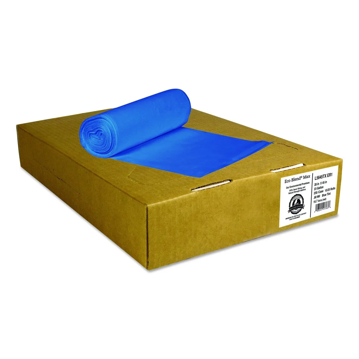 Heritage Bag Company Heritage Bag Company 23 gal Low Density Blue Trash Bags 250 Count .8 mil 28 in L5645TXER1 — product photo