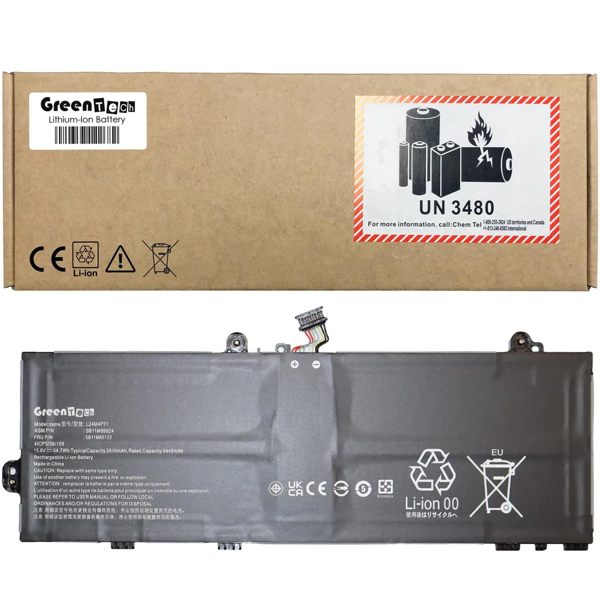 GreenTechLLC GreenTechLLC 5B11M90123 15.6V 54.7Wh laptop battery — product photo