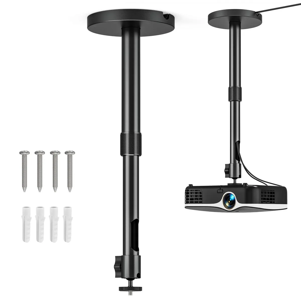 JUBOR Projector Ceiling Mount 10.8-15" 360° 120° Tilt 11 lbs — product photo