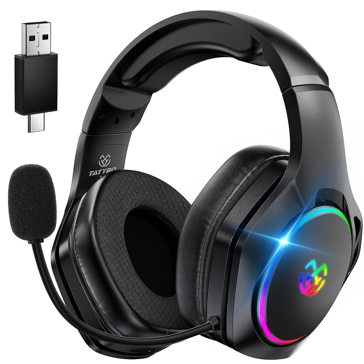  Tatybo WT01 Wireless Gaming Headset 50mm 7.1 40h 2.4GHz — product photo