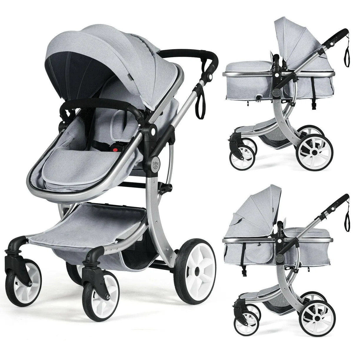 SlickBlue SlickBlue Folding Aluminum Reversible Stroller Grey 33 lbs capacity — product photo