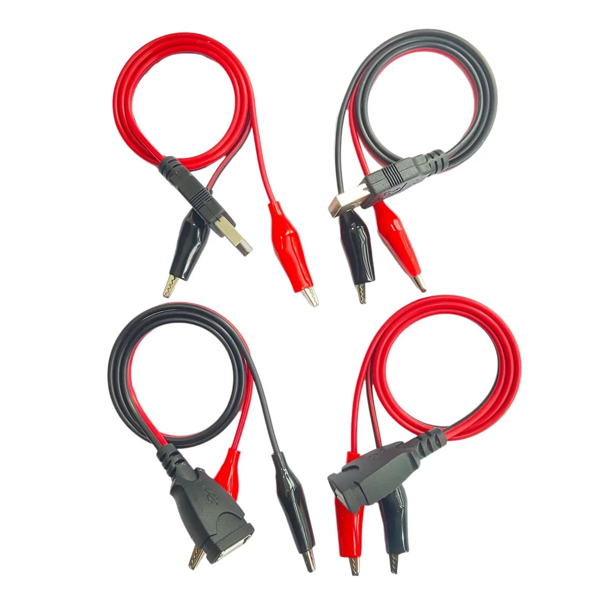  24AWG USB Male-Female Jumper Wires with Alligator Clips 50cm — product photo