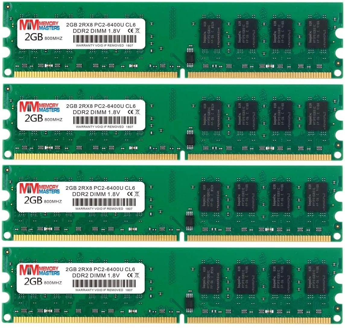 Simmtec, Inc Simmtec, Inc 8GB (4x2GB) DDR2 800MHz PC2-6400 CL6 1.8V 240-pin UDIMM Desktop RAM — product photo