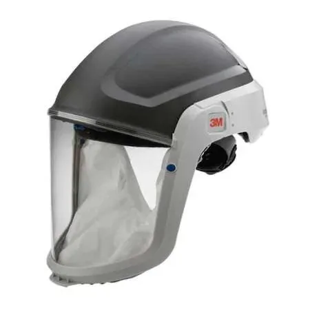 Gray 3M M-305 hard hat with faceseal and visor