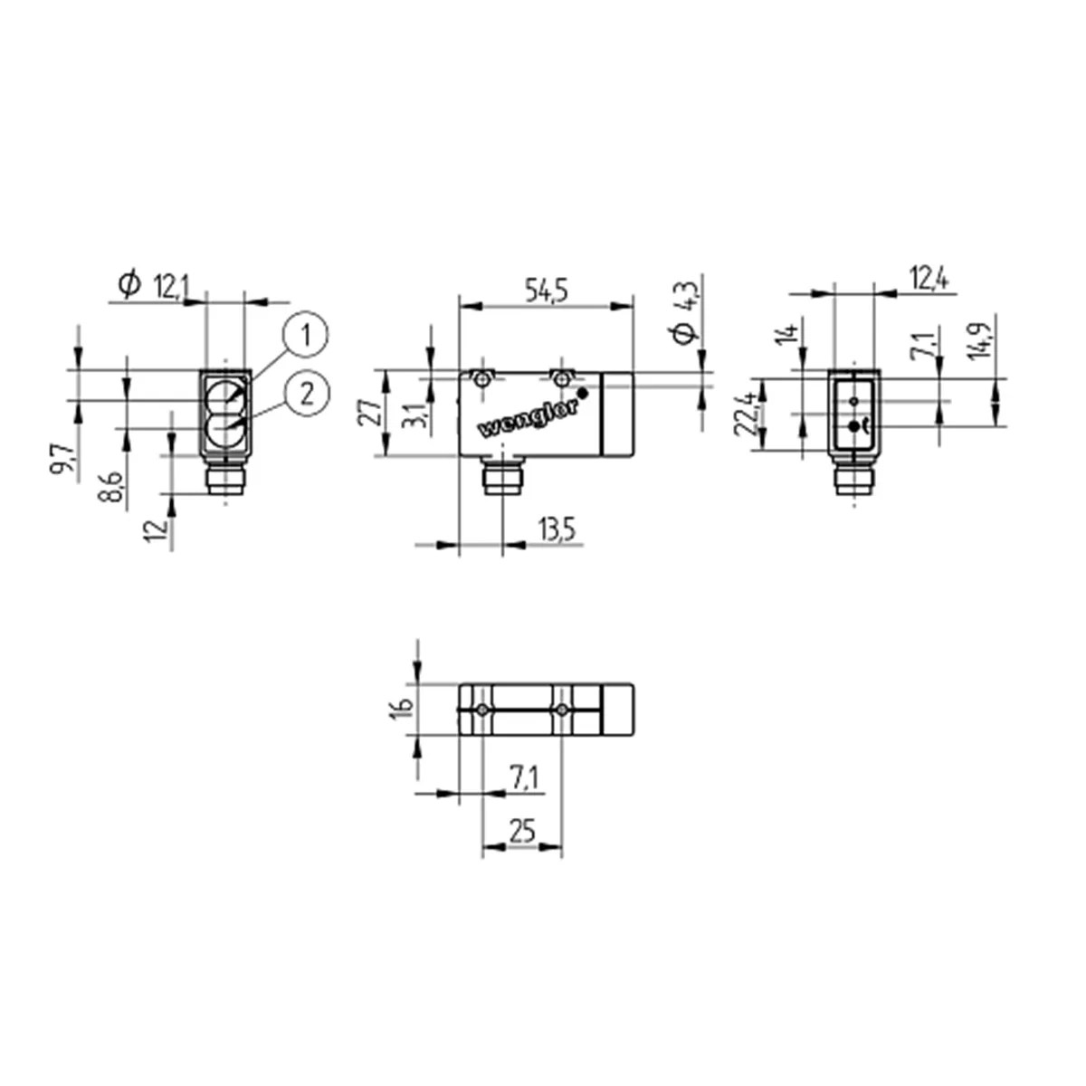 Wenglor Wenglor LM89PA2 retro-reflex sensor PNP 6500 mm — product photo