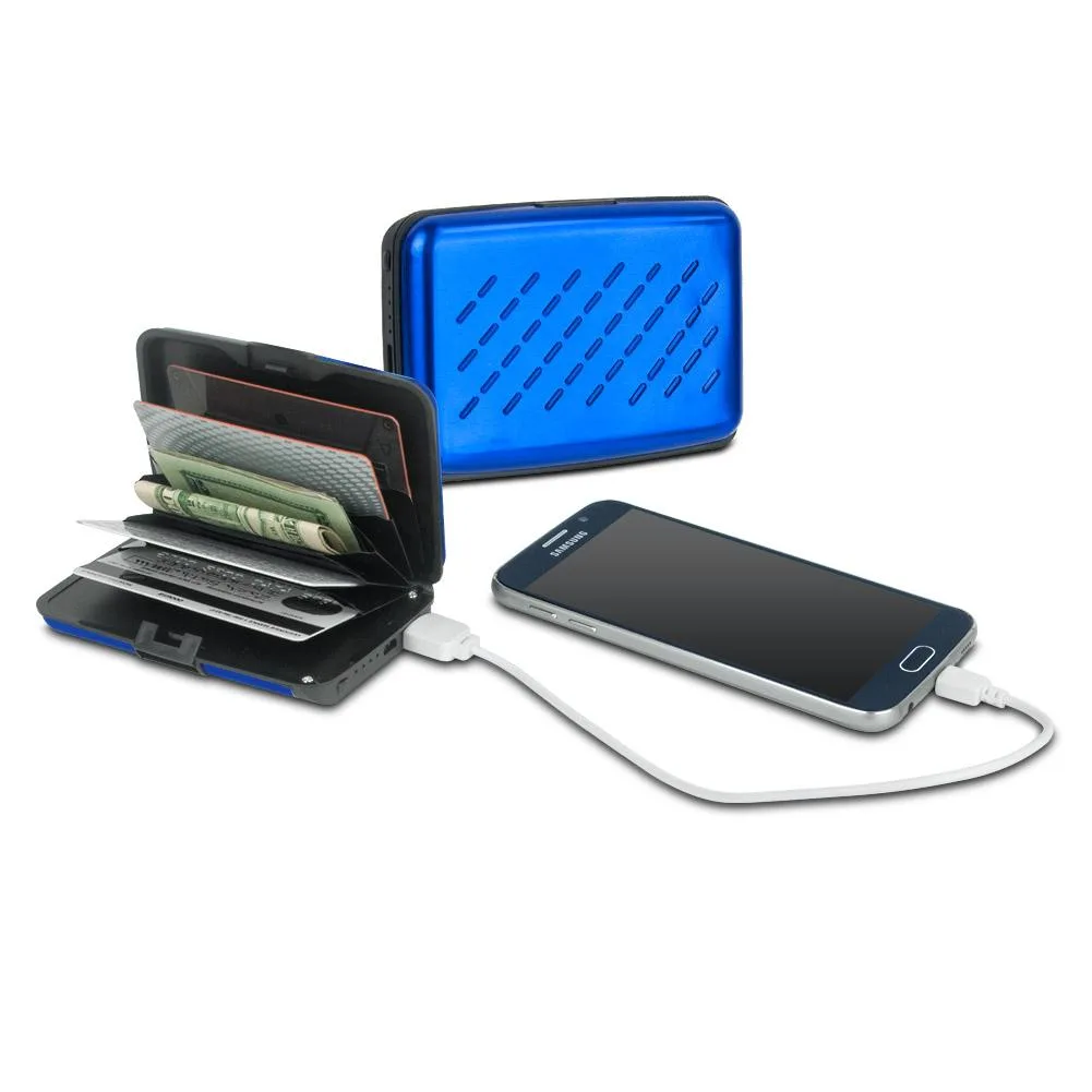Viatek Consumer Products Group Inc. Viatek Consumer Products Group Inc. MJWAL01BLU Pocket Jump Wallet Power Bank 2300mAh Black/Blue — product photo