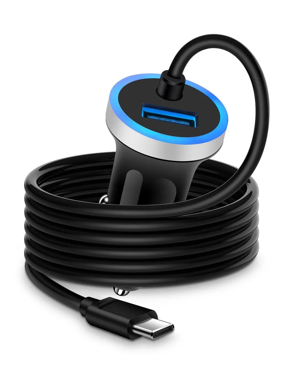 No Sew No Sew Car Charger 3.4A USB-C 3ft Cable USB-A Port — product photo