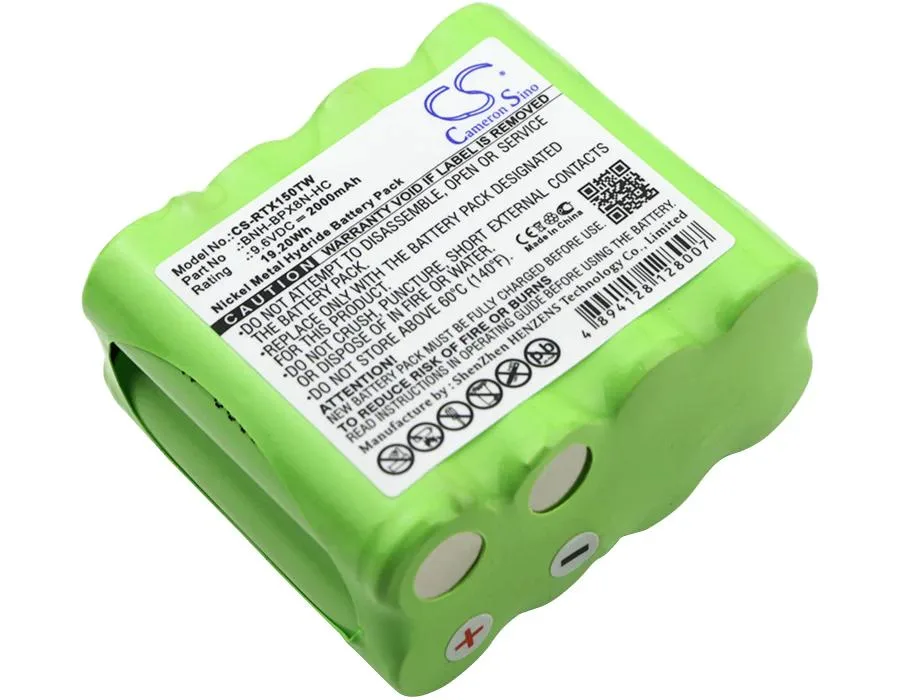 Rectangular replacement battery in dark casing with label showing 150 and 450 compatibility
