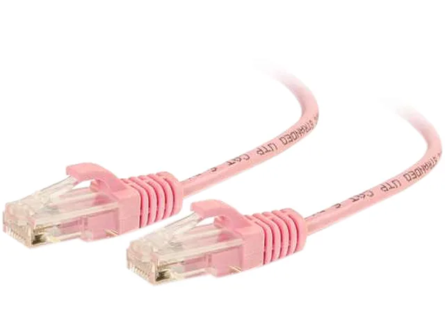 Cables To Go Cables To Go 01193 Cat6 Slim network ethernet cable Pink 7 ft 28AWG — product photo