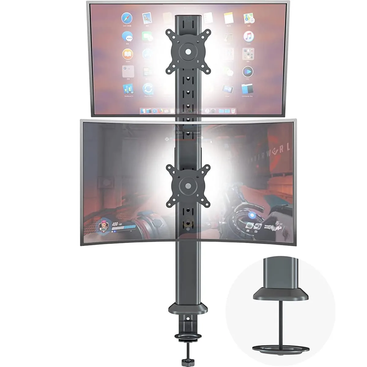Mimo Tech Mimo Tech Hd04B-002 dual vertical monitor arm for two 13 to 34 inch screens — product photo