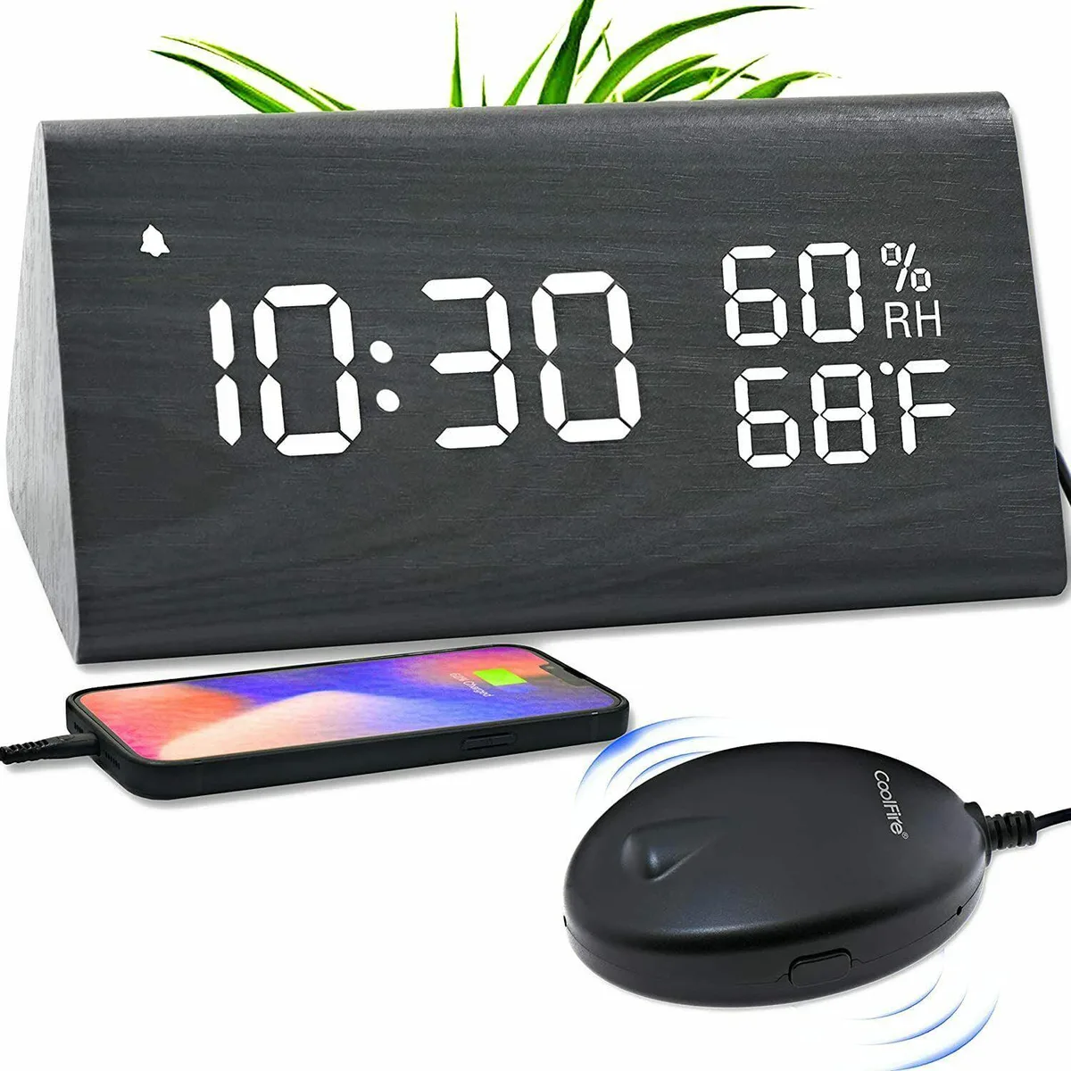 Maximal Power Maximal Power Wooden Vibrating Alarm Clock (Black) — product photo