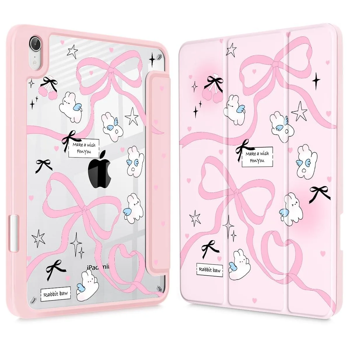 Bipra Bipra 2 in 1 Accessory iPad Mini 7 2024 / 6 2021 8.3 inch Pink Bows-Rabbits — product photo