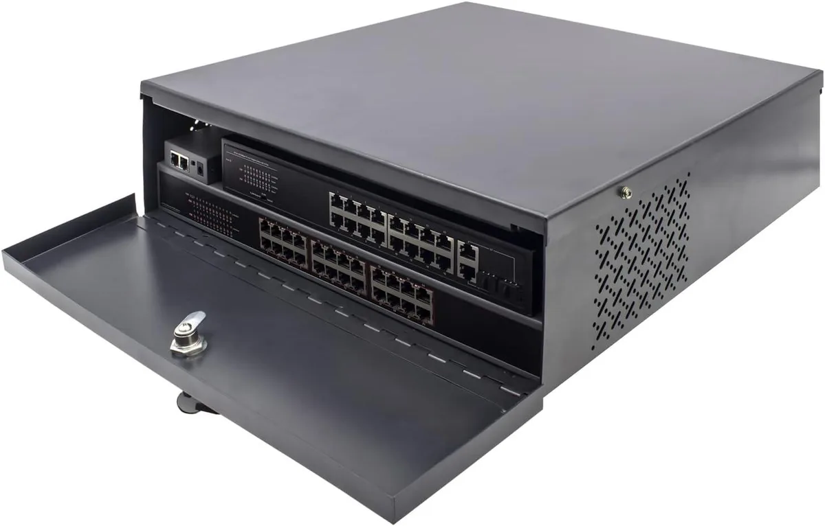 BFKK BFKK 18in x 18in x 5in NVR/DVR Lock Box Black 16 Gauge Steel With Fan — product photo