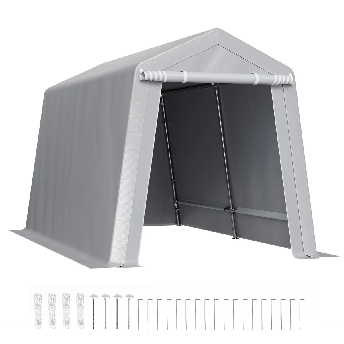 VEVOR VEVOR 7 x 12 ft Portable Storage Shed Grey — product photo