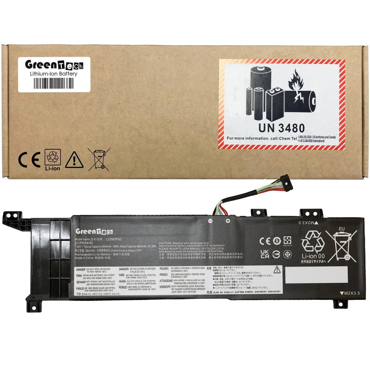 GreenTechLLC GreenTechLLC 5B11K24747 laptop battery 7.68V 38Wh 4-cell black — product photo