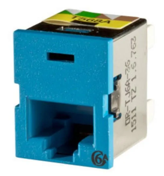 ORTRONICS ORTRONICS Clarity Cat6a TracJack T568A/B Blue White 180 Degree — product photo