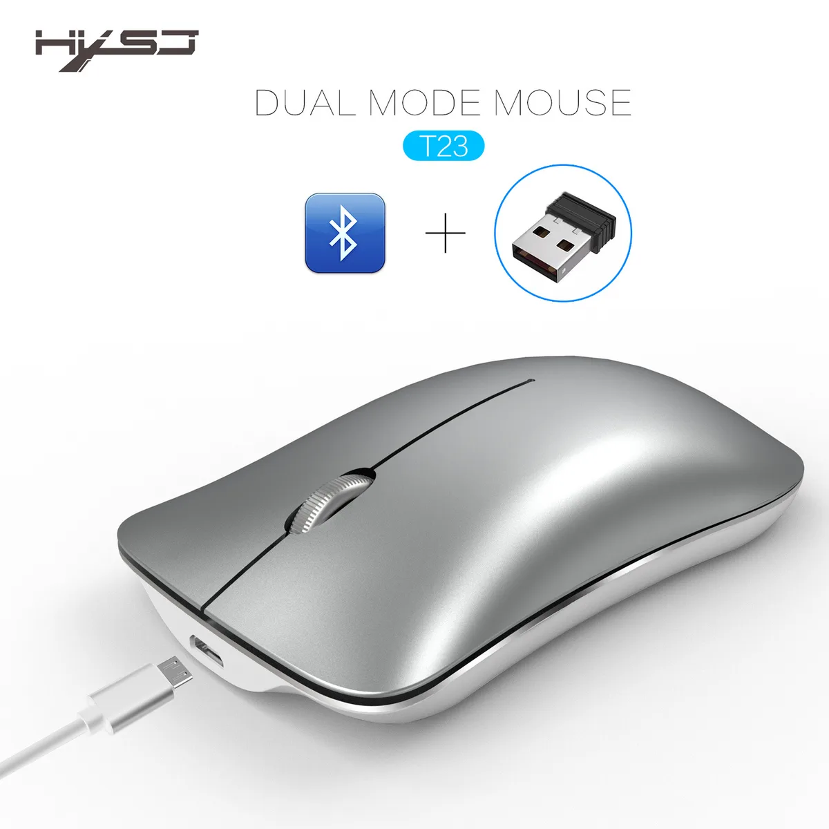 White ergonomic vertical wireless mouse with scroll wheel