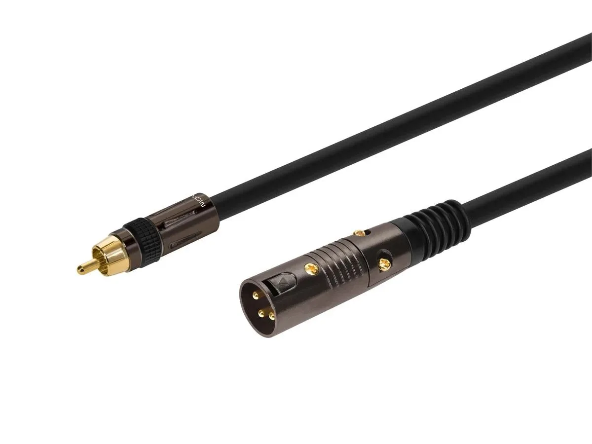 Monoprice Inc. Monoprice 104775 1.5ft XLR Male to RCA Male Cable 16AWG Gold Plated 2.5mm stereo cable — product photo