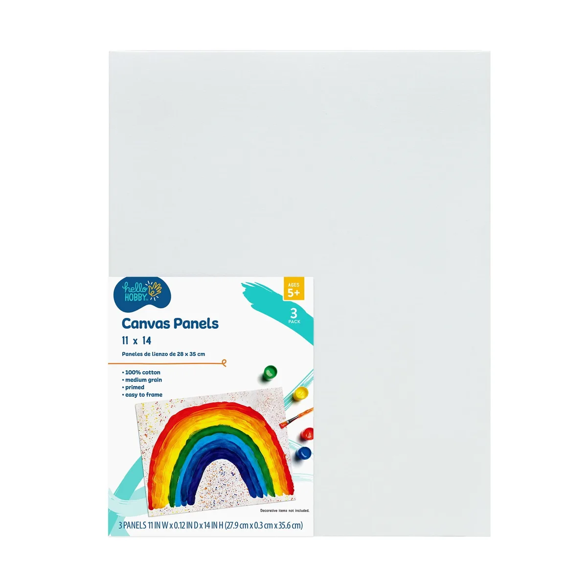 None Continuous None Continuous Hello Hobby Canvas Panels 11" x 14" 3 Pack — product photo