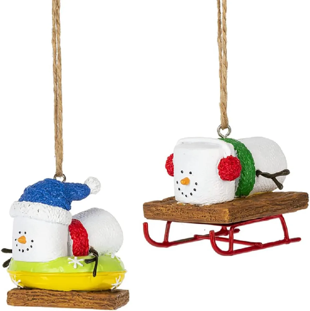 Ganz Ganz S'mores Sledding &amp; Tubing Ornament Set of 2, 2.25 — product photo