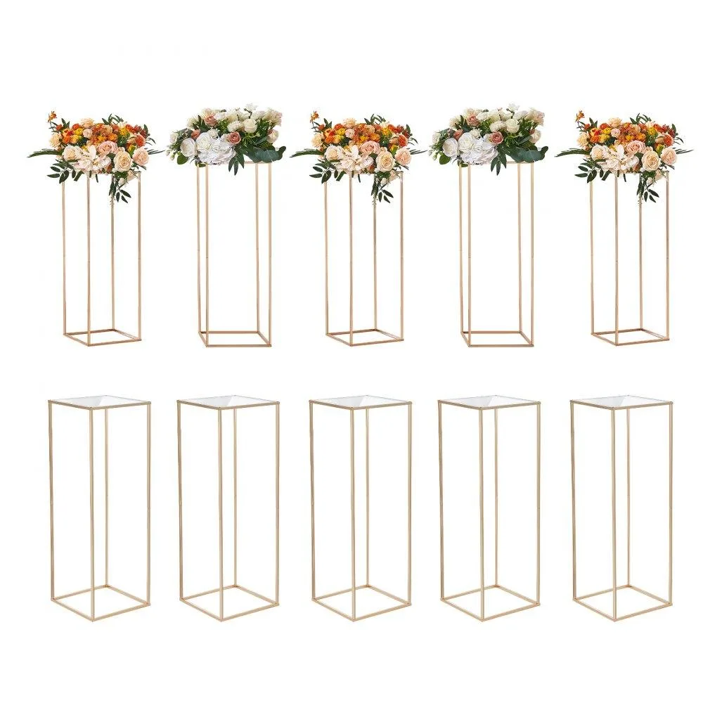 VEVOR VEVOR 10PCS 31.5inch Gold Rectangular Flower Stand — product photo