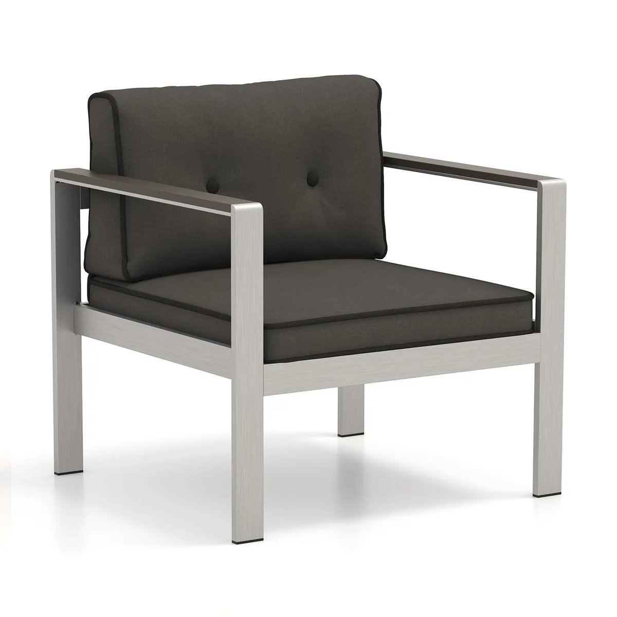 SlickBlue SlickBlue Contemporary Sofa Chair WPC Armrests Gray 30x28x24.5in — product photo