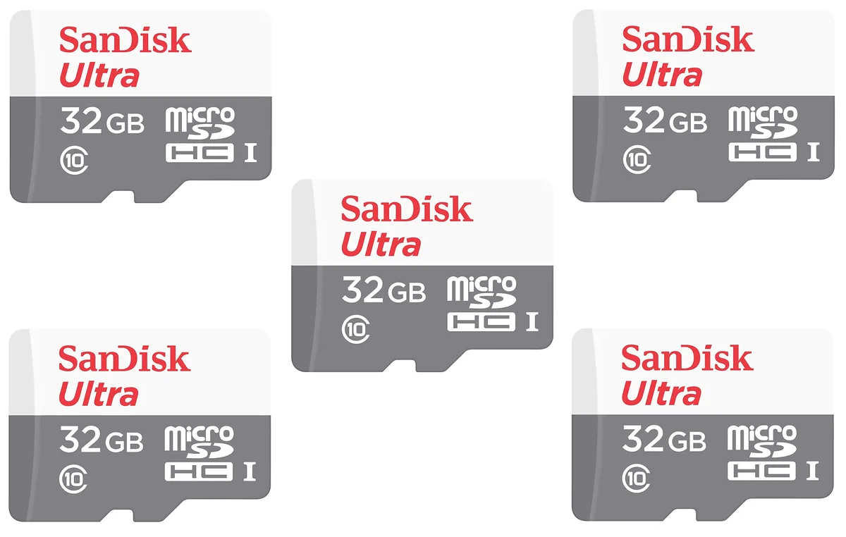 SanDisk SanDisk Ultra 32GB microSDHC Class 10 Kit of 5 with Cases — product photo