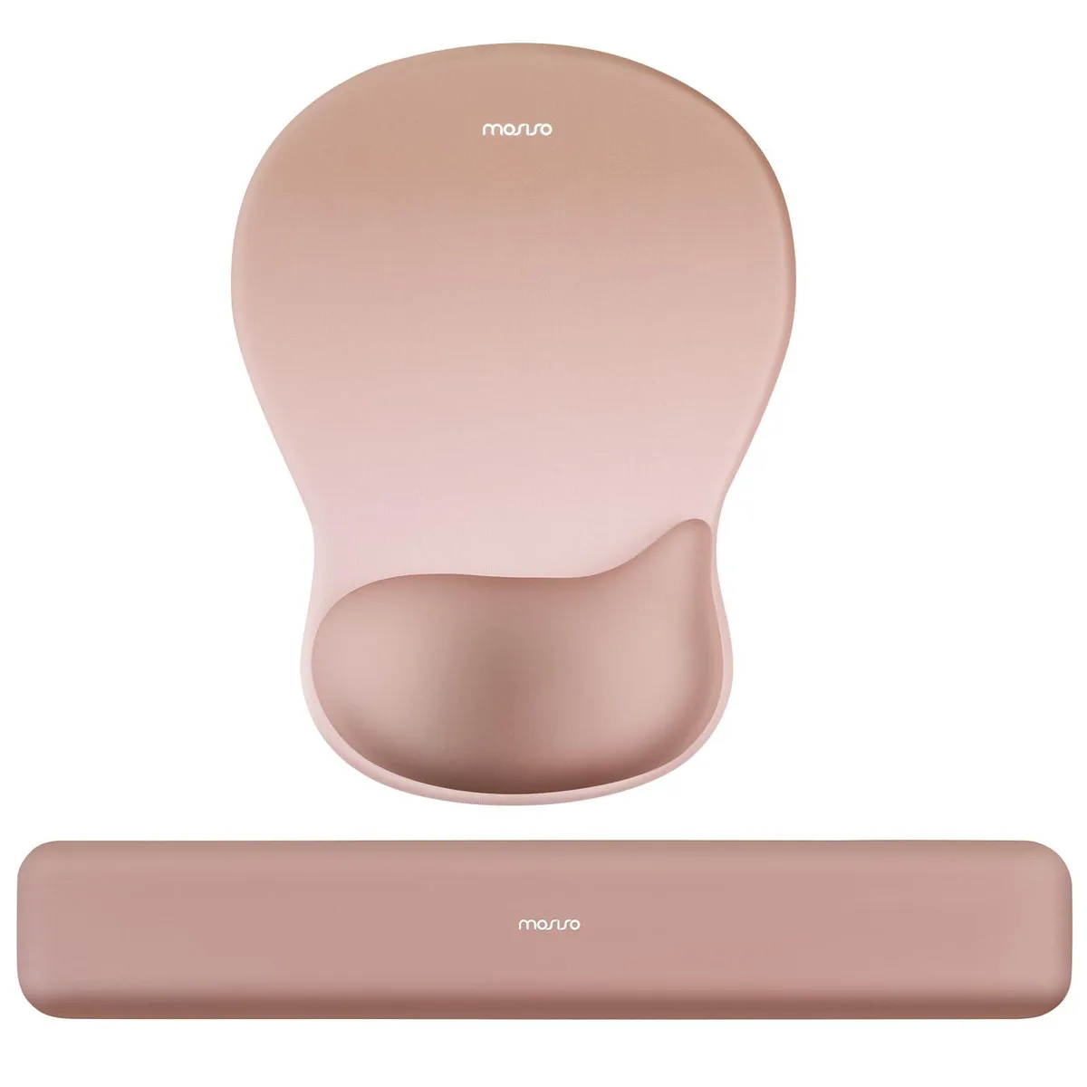  MOSISO Ergonomic Wrist Rest Set Brown 17.32 x 2.95 in — product photo