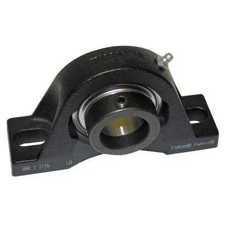 Black cast iron pillow block bearing, eccentric collar, double sealed, 5.5 inch length