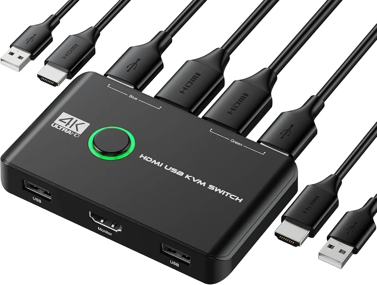 GCROWN GCROWN 4K@60Hz 2-Port HDMI KVM Switch — product photo